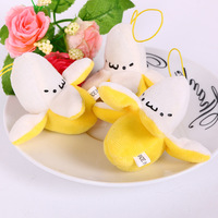 Vente en gros personnalisé belle banane fruits plantes en peluche porte-clés jouets mignon nourriture porte-clés sac à main pendentif à breloque cadeau pour les femmes