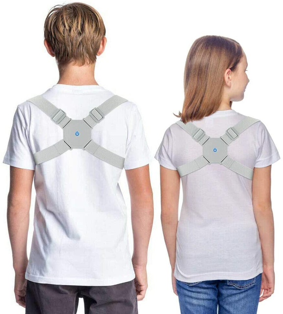USB Rechargeable Electric Lumbar Vibration Massager Spine Back Brace Support Belt Smart Posture Corrector