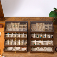 Boîte de rangement à bijoux de luxe en cuir exquis à 5 couches, multifonctionnelle, grande capacité, pour boucles d'oreilles, colliers, accessoires de tête