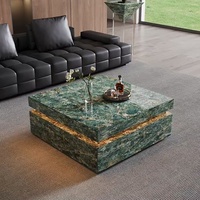 Meubles de salon modernes minimalistes de luxe léger, table basse carrée en marbre naturel BTCT019 pour usage domestique ou hôtelier