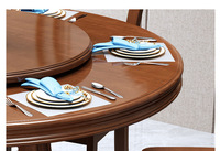 Antique chinois rétro rond solide ensemble de table à manger noyer Design classique pour la maison Bar bureau hôtel famille dîner matériel en bois