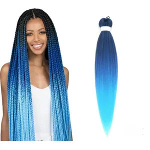 Usine en gros le prix le plus bas EZ tresse 3X pré-étiré tressage cheveux synthétique Yaki en vrac pour Crochet cheveux Extension