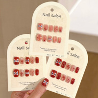Nouvel An 2026, 10 pièces de faux ongles français, forme amande moyenne, cercueil, œil de chat, ongles à presser pour femmes