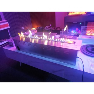 Modern Designer Electric Fireplace Insert Steel Vented Bio Ethanol Burner with Remote Control Smart <strong>Indoor</strong> <strong>Fire</strong> for Villas - Product Image 4