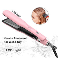 Fer plat personnalisé en titane miroir de 1.35 pouces OEM ODM 450 degrés utilisé pour le lisseur de cheveux à la kératine de salon de coiffure
