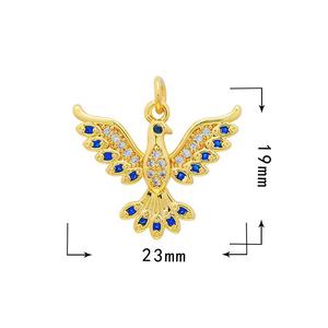 Bijoux de mode MOYAMIYA, pendentif en cuivre plaqué or 18 carats, oiseau phénix, colombe, zircon, breloques, anti-ternissement, imperméable - Product Image 3