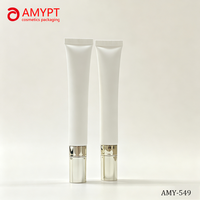 Tube vide pour crème contour des yeux avec applicateur de massage à bille métallique, emballage cosmétique personnalisé avec logo