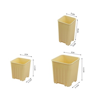 Vaso di fiori succulento in plastica quadrata spessa gialla con Design semplice con rifinitura opaca - Product Image 2