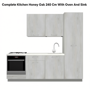 ชุดครัวสำเร็จรูป ฮันนี่โอ๊ค 240 ซม. พร้อมเตาอบและอ่างล้างจาน - Product Image 2