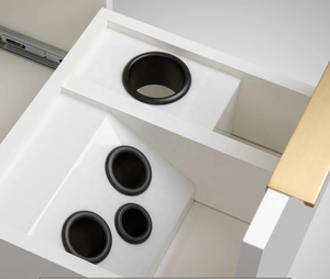 Fabricante mayorista Estación de madera espejo de pie de pared para muebles de salón MDF armario lateral - Product Image 6