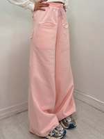 Pantalon de survêtement ample et décontracté pour femme, 100 % coton, léger, à jambe large, écologique et respirant, idéal pour l'hiver
