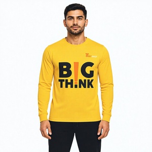 Camisetas Deportivas de Manga Larga para Hombre, Tejido Jersey, Cuello Redondo, Corte Regular, 100% Algodón, Transpirable, Secado Rápido, para Gimnasio - Product Image 1
