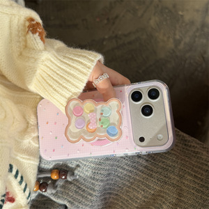 เคสโทรศัพท์ลายสก็อตสีชมพู ลายดาว ลูกกวาด และหมี พร้อมฝาปิดแม่เหล็กสำหรับ iPhone 17 Pro Max 16 15 14 - Product Image 3