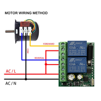 Receptor de relé de 2 canales, universal, para señal de motor de luz de puerta de garaje, para 12 V, 24 V y 250 V CC.
