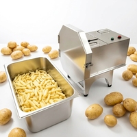 Elektrische golvende Franse frietjes snijmachine, wolf-tand aardappel- en groentesnijder