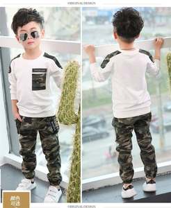 Costumes pour enfants, modèles printemps-automne, nouveaux costumes pour garçons, vêtements pour enfants à capuche camouflage, deux ensembles, vêtements pour grands garçons - Product Image 5