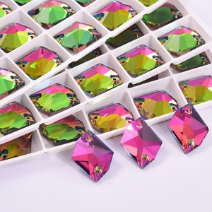 Ready to Ship Best Quality Shiny K9 Glass Sewing Gemstones <b>Crystal</b> AB Cosmic Sew on Rhinestones for GYM Dress - Product Image 1