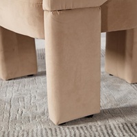 Chaise d'appoint moderne en velours kaki du milieu du siècle fauteuil à dossier rembourré confortable salon pour les chambres du salon