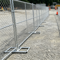 Amerikanischer Temporärer Bauzaun 1,8-5,0mm Draht Verzinkt und Pulverbeschichtet Wasserdicht Höhe 6 Fuß Baustelle Schwarz Weiß