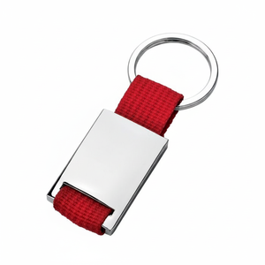 Portachiavi in Nylon Rosso Satinato con Moschettone e Apribottiglie in Acciaio Inox e Ottone, Stampa UV e Logo Laser Personalizzabile - Product Image 2