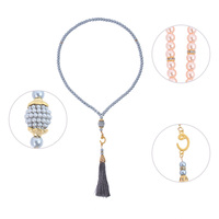 Collier en verre rond Tasbih musulman 99 perles chapelet de prière pour les cadeaux de l'EID Mubarak Prière musulmane du Ramadan Tasbih pour la prière