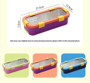 Students 3 Grids Leakproof Picnic Tiffin Food Container Stainless Steel Vacuum Insulated Thermos Bento <b>Lunch</b> <b>Box</b> for <b>School</b> - Product Image 6