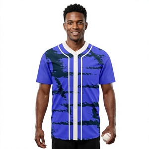 Camiseta de béisbol sublimada personalizada para hombre, manga corta, transpirable, con botones al frente, para softbol. - Product Image 1