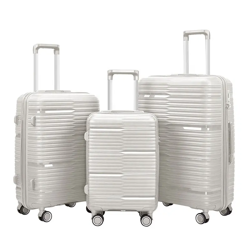 Juegos de equipaje de PP carcasa dura 3 uds 20 24 28 pulgadas viaje al aire libre gran capacidad impermeable PP Trolley maleta Koffer conjuntos