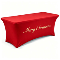 Housse de table ajustée en spandex pour Noël, taille personnalisée, nappe décorative pour fête de fin d'année, banquet et décoration de Noël à la maison.