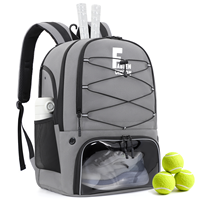 Sac de pickleball, sac à dos de tennis avec compartiment à chaussures, poche isotherme, crochet de fixation, sac de sport pour joueurs de tennis, pickleball et basketball