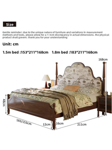 Letto Matrimoniale in Legno Massello di Quercia Stile Americano 1.8m, Lusso Retrò Francese Vintage per Camera da Letto Principale Tomson Shanghai - Product Image 6