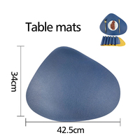 Napperon goutte d'eau individuel pour dîner Tapis de table de bureau en similicuir Ensemble personnalisé