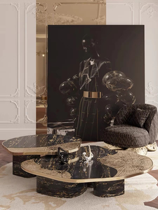 Furnitstyle hiện đại làm tổ bảng cổ cà phê và <span class=keywords><strong>Cocktail</strong></span> bảng bán đá cẩm thạch thiết lập của 2 Cà phê đá cẩm thạch Đầu Bàn cà phê - Product Image 2