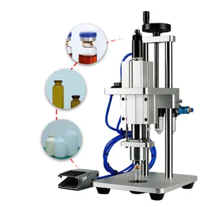 LY Automatic 80ZX Pneumatic Perfume Bottle Capping Machine for Collar Ring Crimping Vial Top Pressing Glass Bottle 20/15/13A