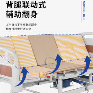 Lit médicalisé manuel Lohas ZF-02P pour personnes âgées, lit de réadaptation à domicile et en milieu hospitalier avec assistance au retournement - Product Image 1