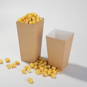 Custom 32 oz Printed Kraft Disposable Cinema Entertainment Paper Popcorn Boxes Wholesale