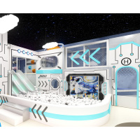 Manège OVNI sur le thème de l'espace pour enfants, aire de jeux intérieure, équipement d'expérimentation scientifique éducatif pour centre commercial, sûr et durable