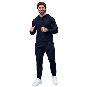 Conjunto de Sudadera con Capucha y Pantalones Unisex de Lujo, 500GSM, Tejido Técnico, Lavado Ácido, Estampado Animal, Color Sólido, Cierre Completo, Estilo Urbano, 2 Piezas, 100% Algodón, Negro Dorado, Personalizado - Product Image 1