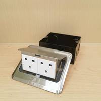 Prise de sol escamotable MAADN, norme britannique, encastrée au sol, prise de bureau intégrée au mobilier, 13A16A IP44, 2 prises, Royaume-Uni, 250V