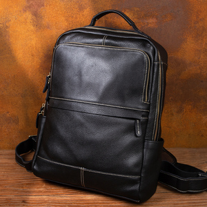 Slow Time Pure Handmade Color-Processed Vegetable-Tanned Leather Genuine Leather Backpack Large Capacity Travel <strong>Vintage</strong> <strong>Laptop</strong> - Product Image 2