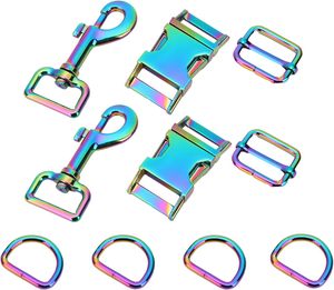 Pcs Metal Swivel Snaps <b>Hooks</b> With D Rings Side Release Buckles Slide Buckle For Purses Lanyard <b>Dog</b> Collars - Product Image 1