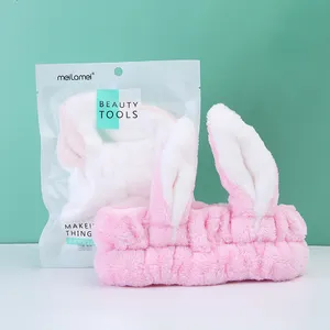 Orejas de conejo cabeza pelo banda de accesorios de moda Spa cintas para las mujeres diadema MLM-R500