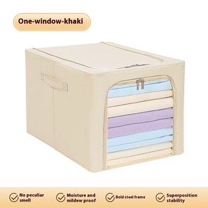 Hộp đựng quần áo gấp gọn chắc chắn bằng vải Oxford, có nắp và khóa kéo, dùng để sắp xếp tủ quần áo - Product Image 5