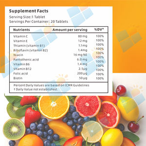 Tableta Efervescente Multivitamínica Diaria con Sabor Natural de Marca Privada SUNI OEM/ODM, con Vitamina C y <span class=keywords><strong>Complejo</strong></span> <span class=keywords><strong>B</strong></span> para el Apoyo Inmunológico - Product Image 5