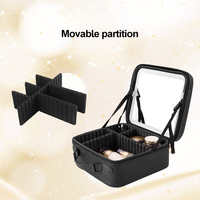 KV bolsa de maquillaje con espejo con luz Led calidad diseñador copias bolsas espejo al por mayor bolsa de cosméticos con espejo para mujer