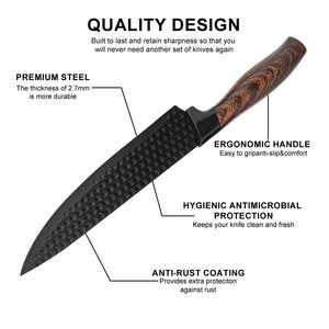 Prix usine 6 pièces 3CR13 ensembles de <span class=keywords><strong>couteaux</strong></span> de cuisine en acier inoxydable manche couvert en bois légumes fruits couperet <span class=keywords><strong>couteaux</strong></span> de <span class=keywords><strong>chef</strong></span> - Product Image 2