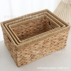 Gourd grass <b>storage</b> <b>baskets</b>, woven <b>baskets</b> with handles, snack <b>storage</b> boxes, handmade woven miscellaneous items organizing - Product Image 3