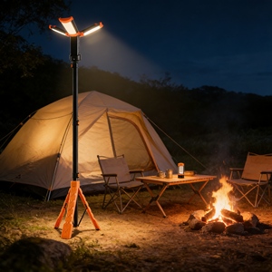 Lampe de camping LED rechargeable solaire la plus vendue, portable, étanche, trépied en aluminium pliable pour le travail d'urgence en extérieur - Product Image 3
