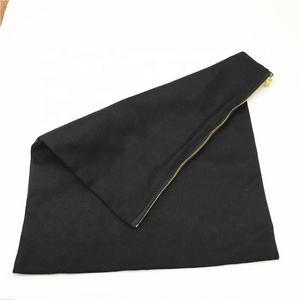Grande pochette en coton fermeture éclair, sac personnalisé pour les cosmétiques, sac en toile avec fermeture éclair dorée - Product Image 5