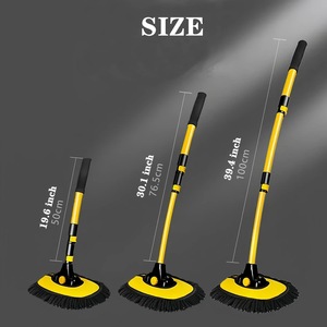 Mềm Chenille đầu khăn lau bụi cong xe làm sạch bàn chải với Kính thiên văn xử lý 43 "hợp kim nhôm dài Rod rửa lau Caravan xe tải - Product Image 5